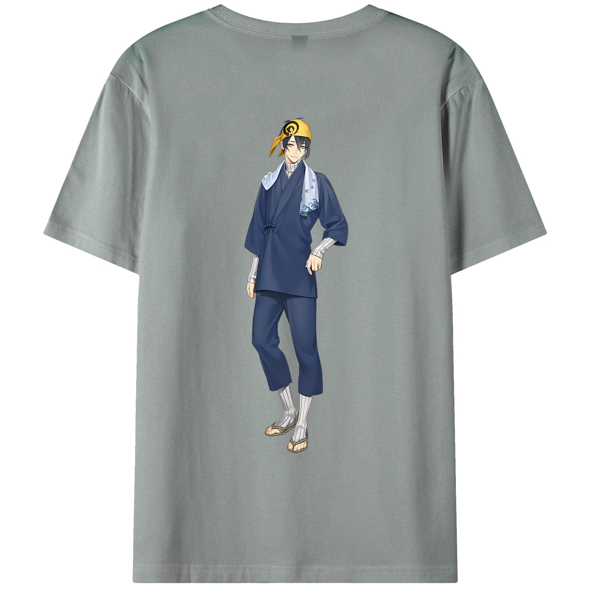 （画像用） 刀剣乱舞 Touken Ranbu 綿100％ メンズ半袖Tシャツ（バックプリント） 通気性